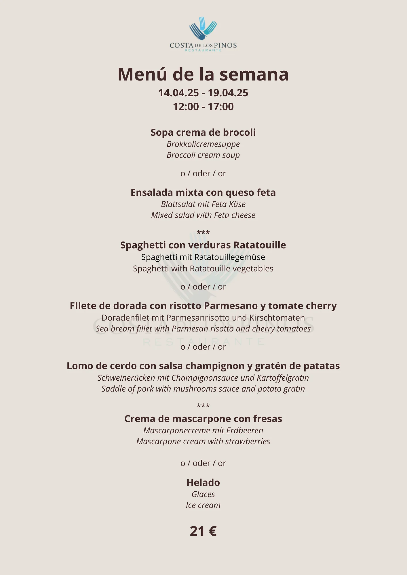 menu del dia